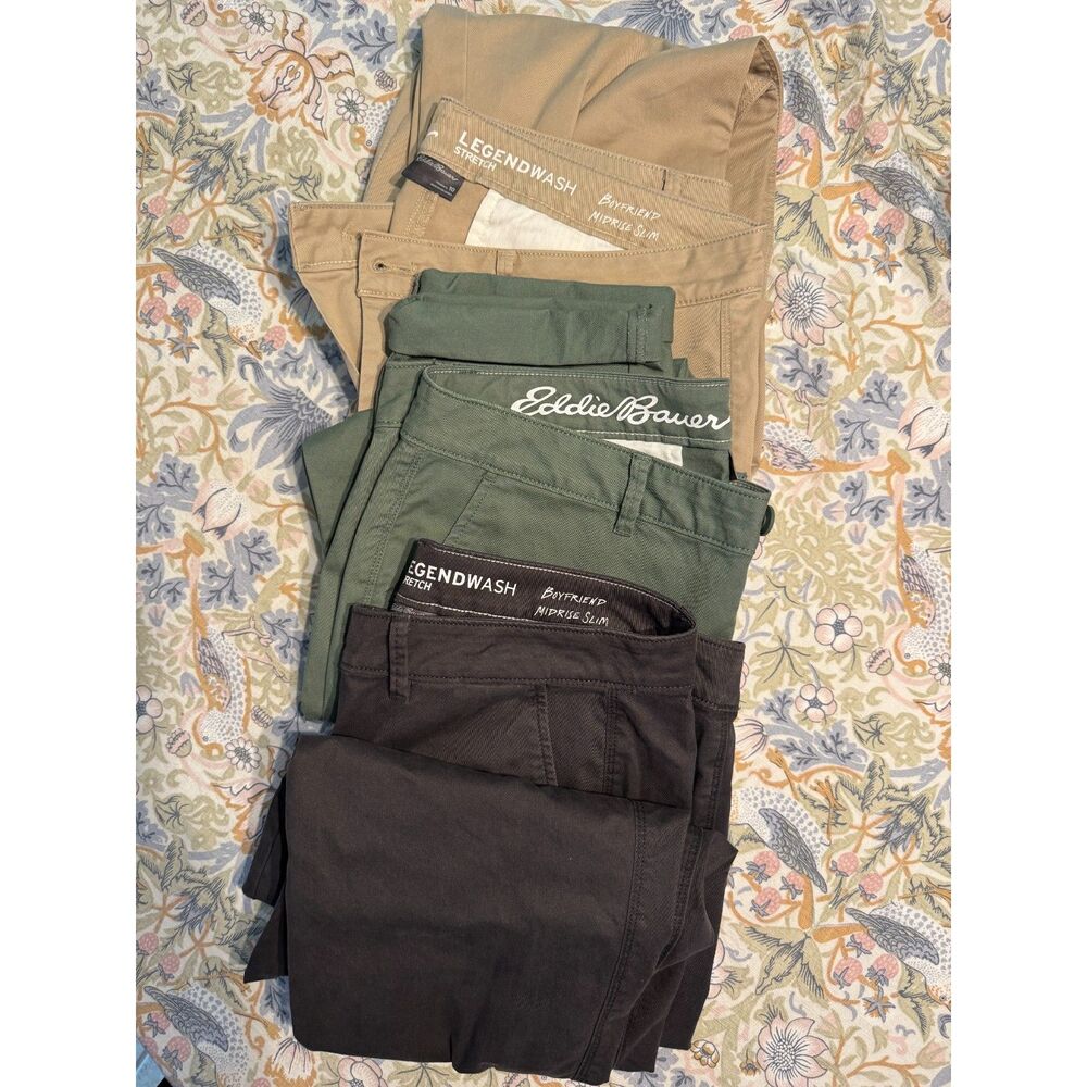 Eddie Bauer Legendwash Stretch Slim Chino Pants Bundle (Size 10)